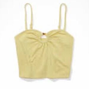 Elegant Yellow Tank Top with Ring Detail